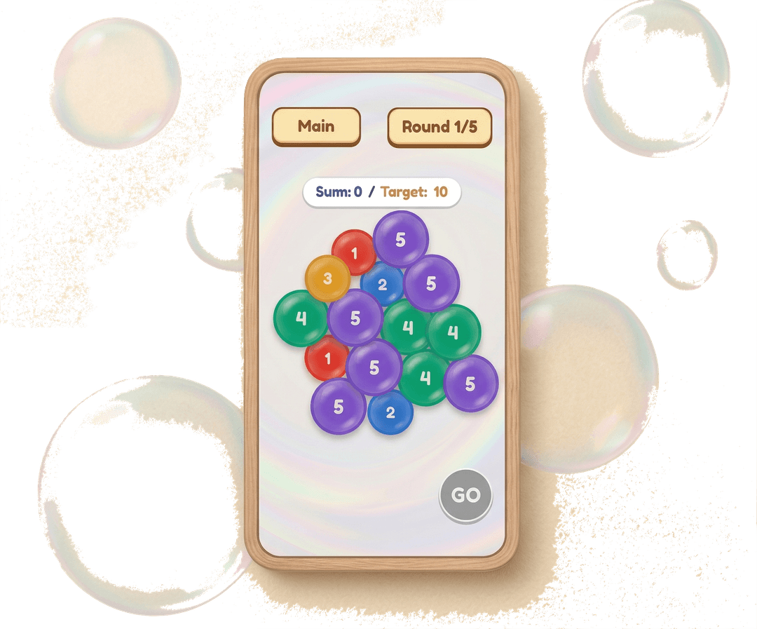 Bubble Fun math game, free forever in Math Biomes